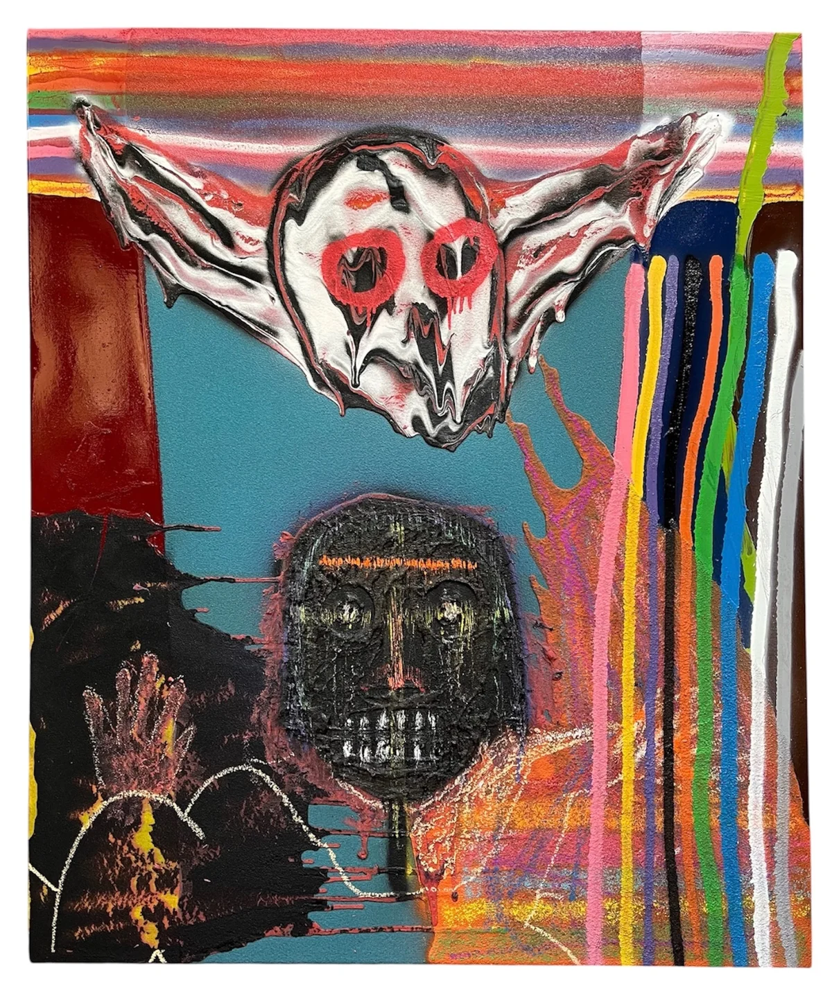 Death makes angels of us all - mixed media on canvas