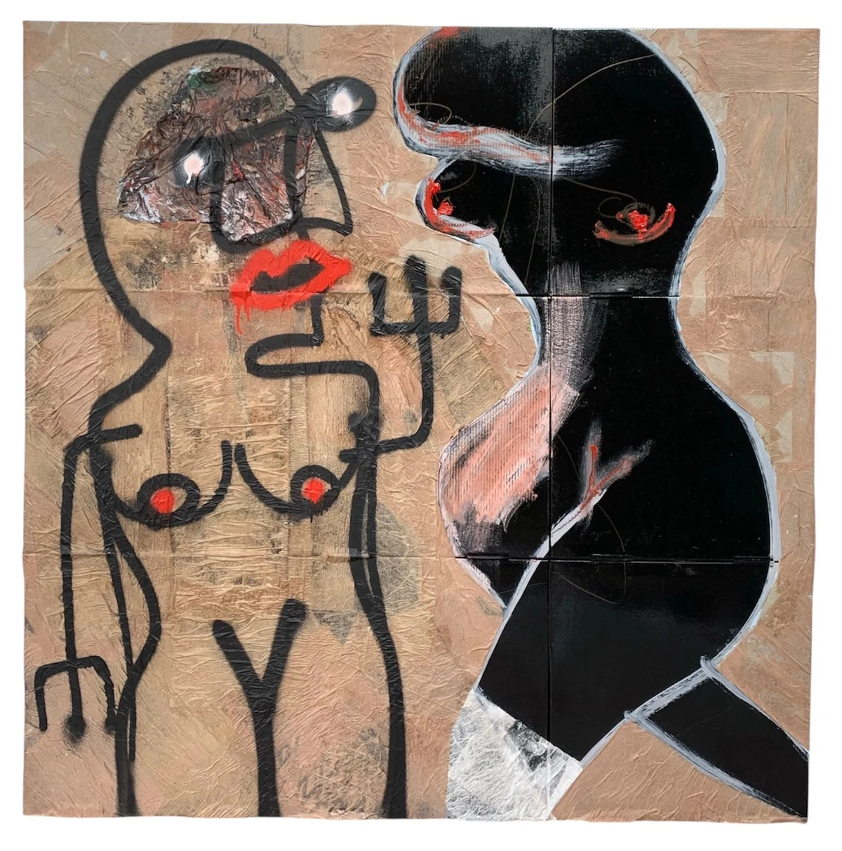 Untitled - mixed media on pizza boxes