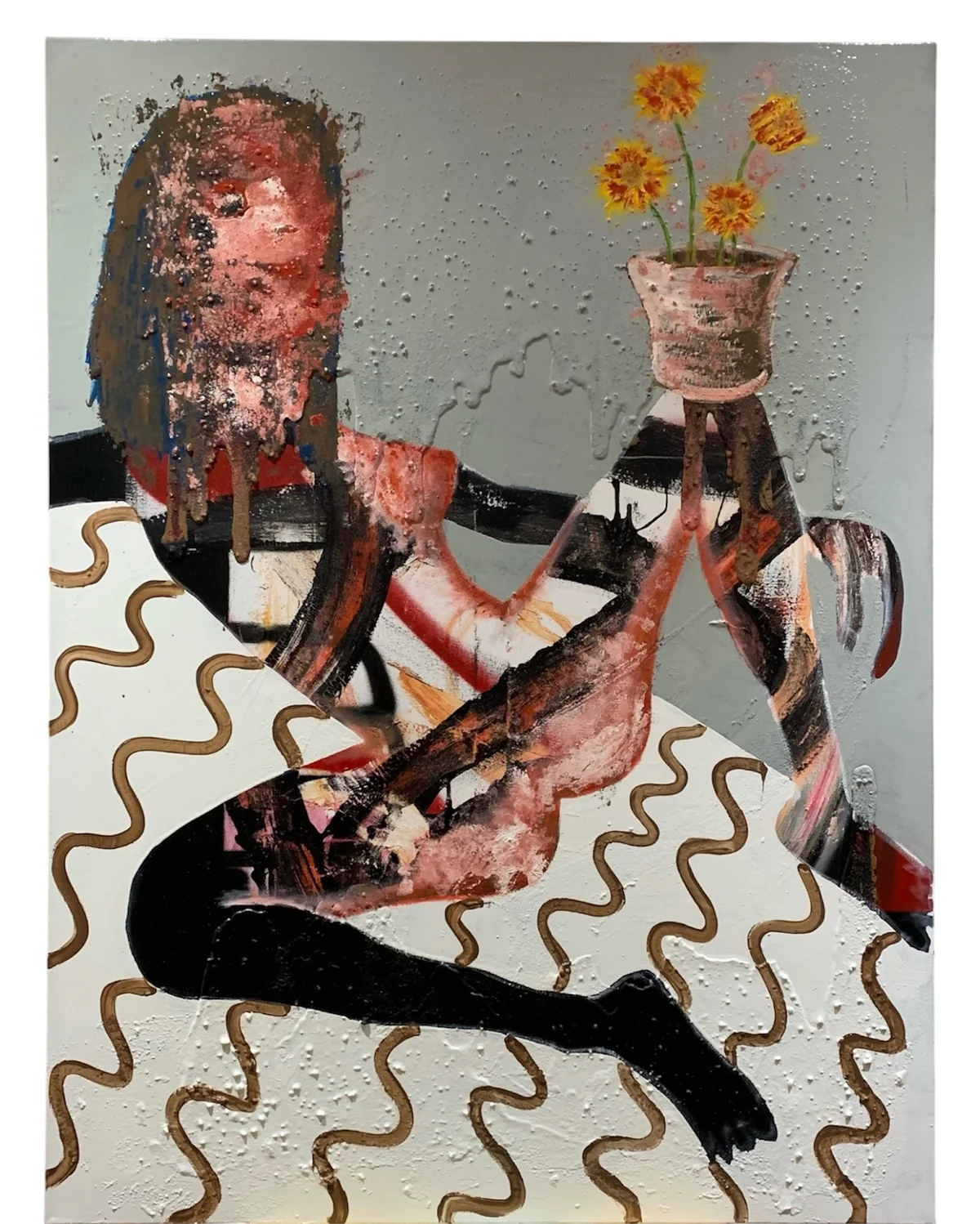 Untitled - mixed media on canvas 91 by 122cm