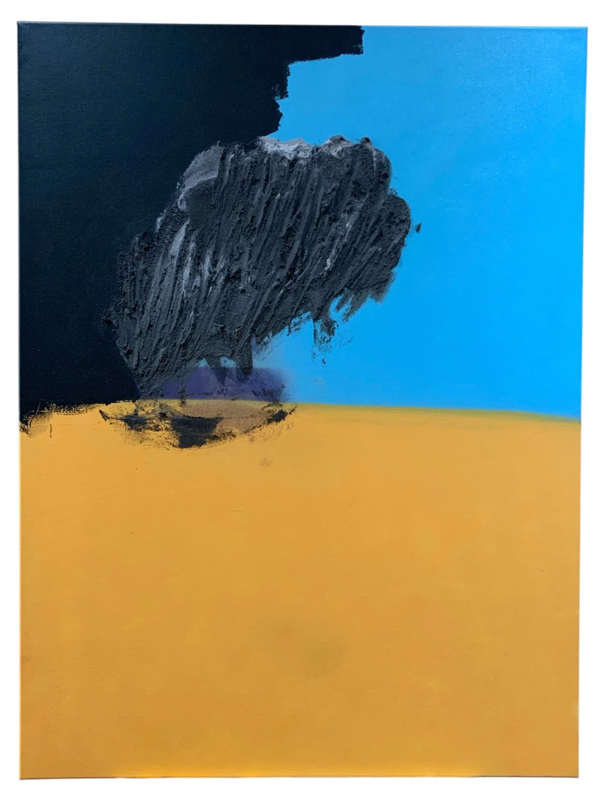 Blue sky dark cloud - mixed media on canvas