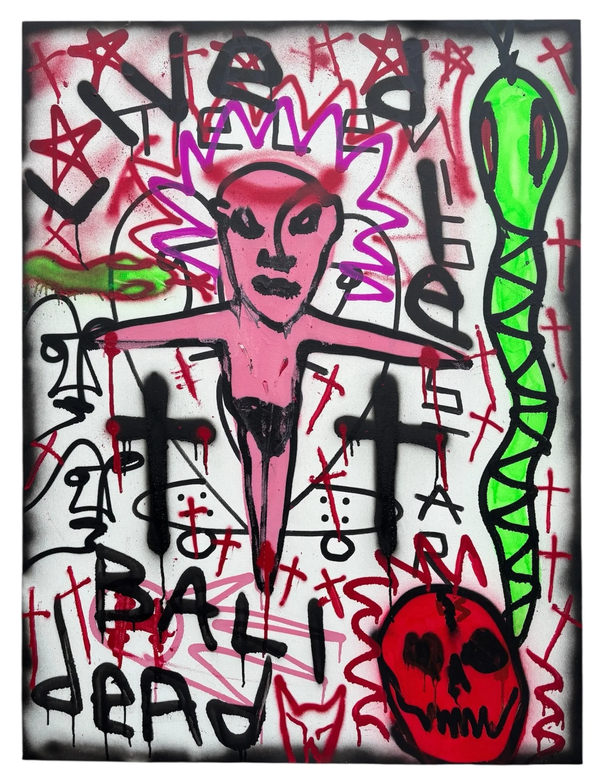 LIVe dIe BALI deAd - spray paint on canvas 91cm by 122cm