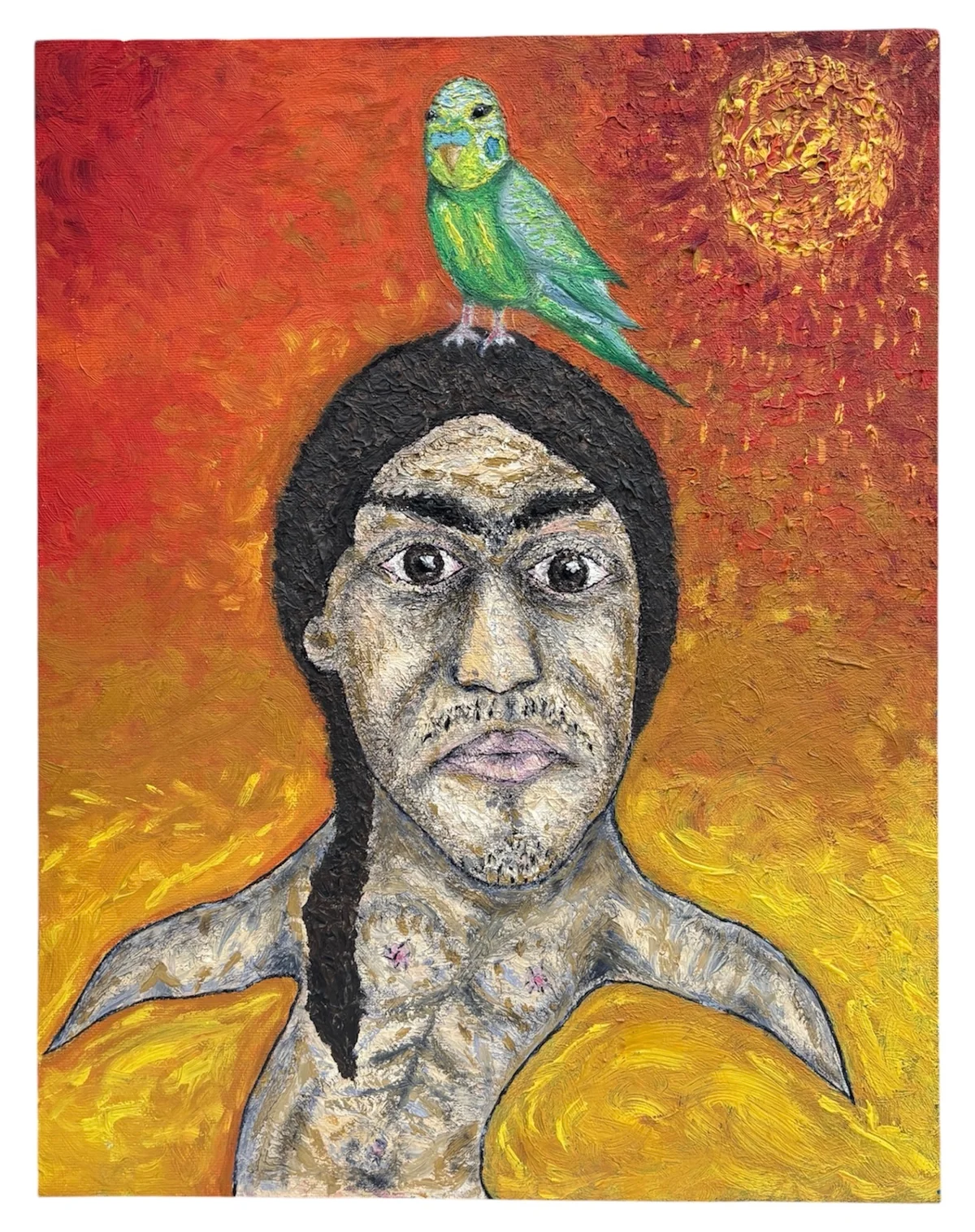 Me and Prawn - oil on canvas board 14 by 18 inch