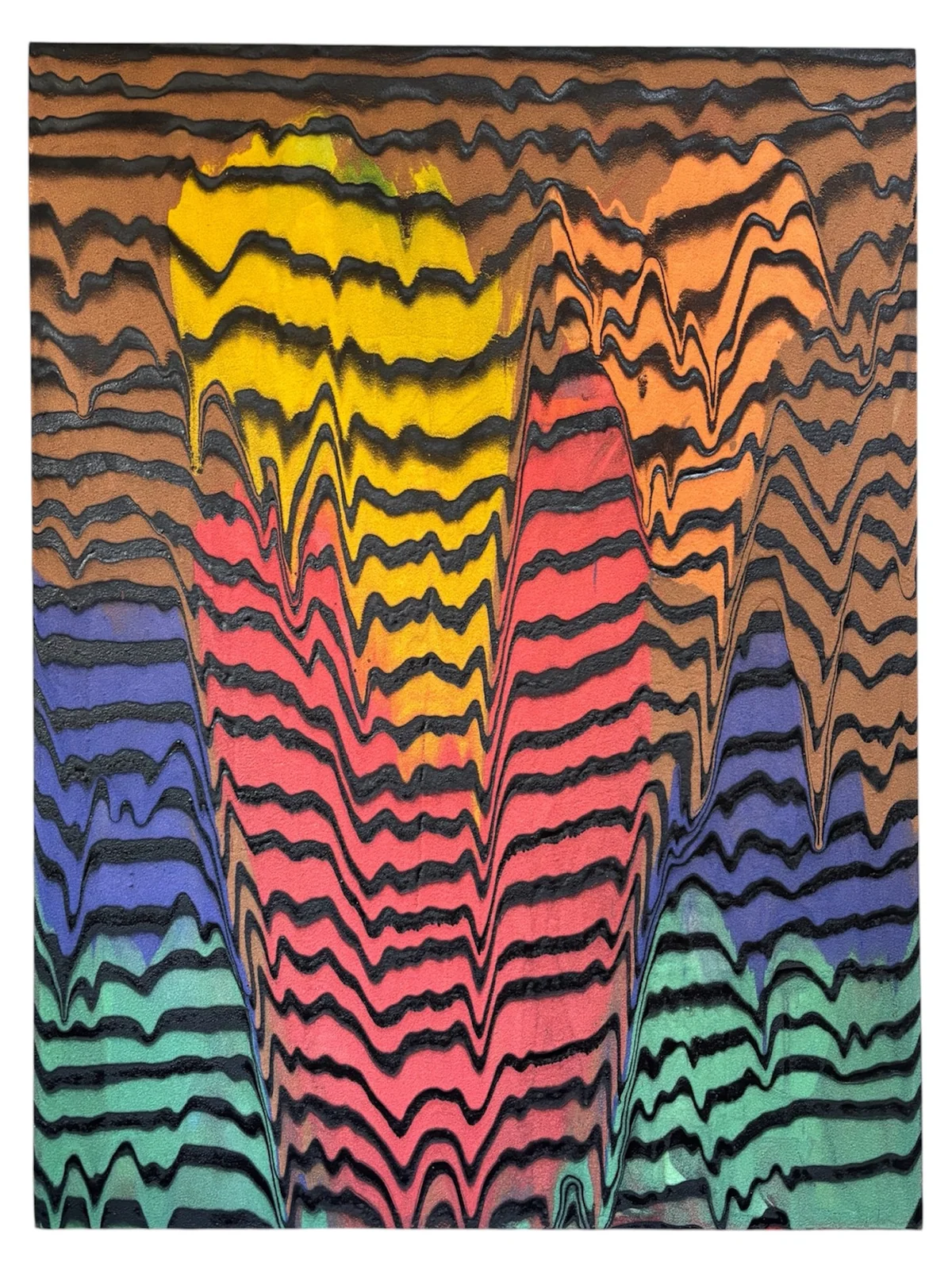 Waves Series - mixed media, sand, spray paint on canvas 91cm by 122cm