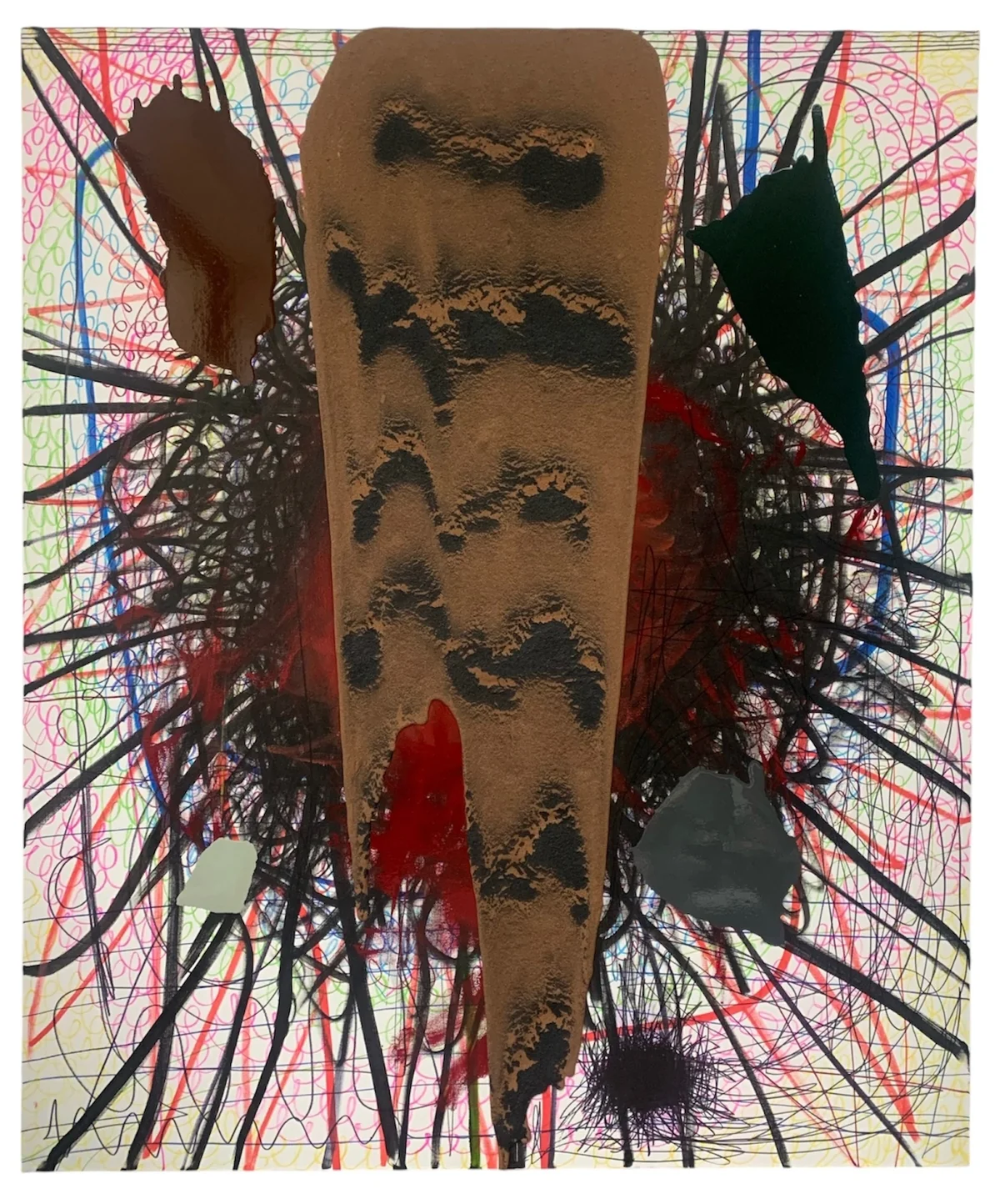 Transcending death bed - mixed media on canvas