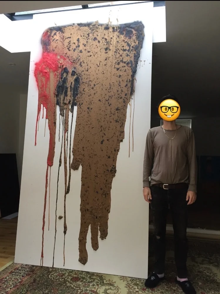 Untitled - mixed media on canvas 150 by 300cm