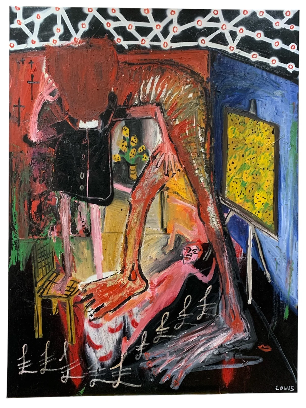 Untitled - mixed media on canvas 91 by 122cm