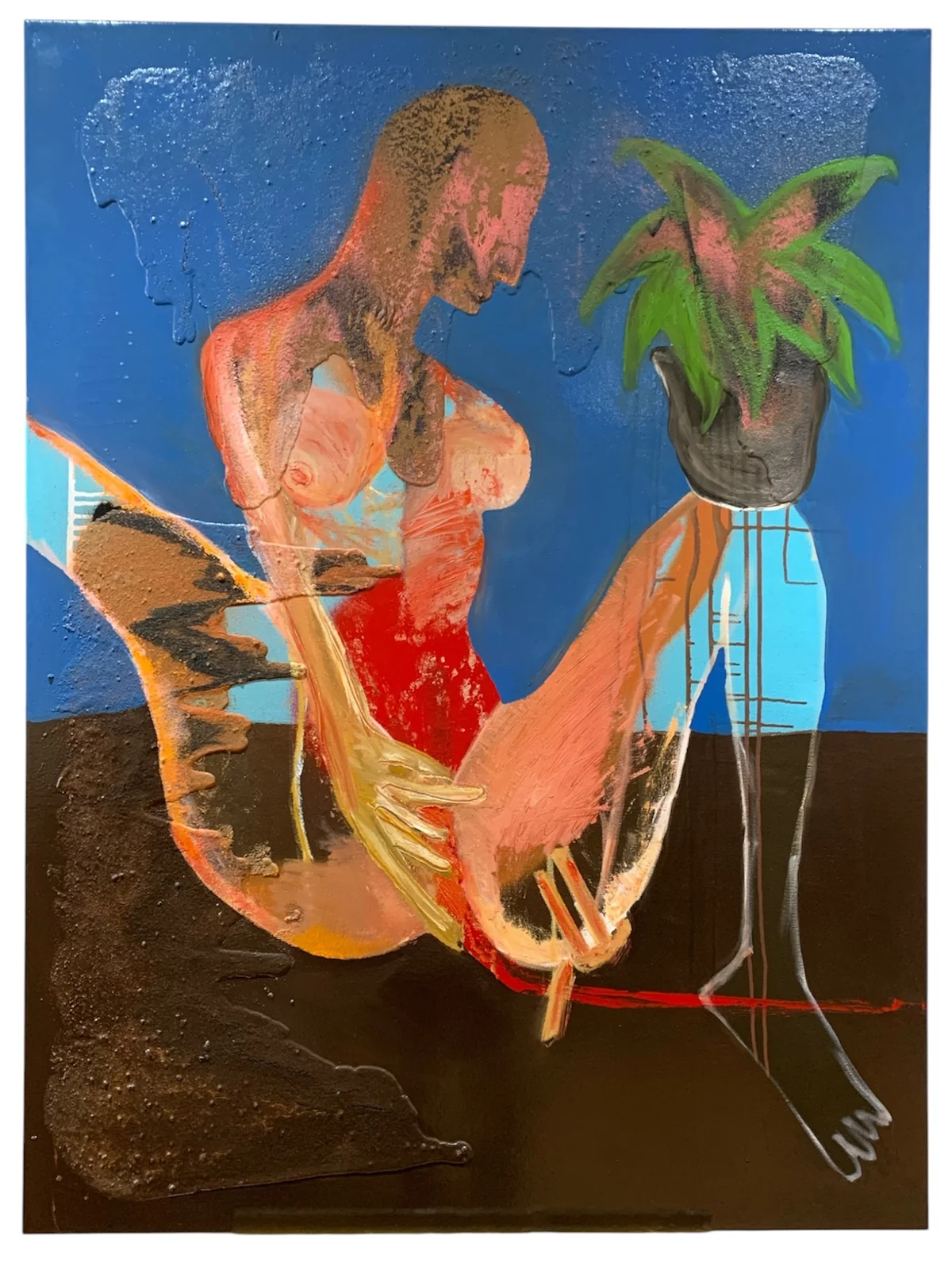 Untitled - mixed media on canvas 91 by 122cm